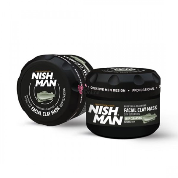 Masca faciala de curatare cu argila, Nish Man Clay Mask 450 g